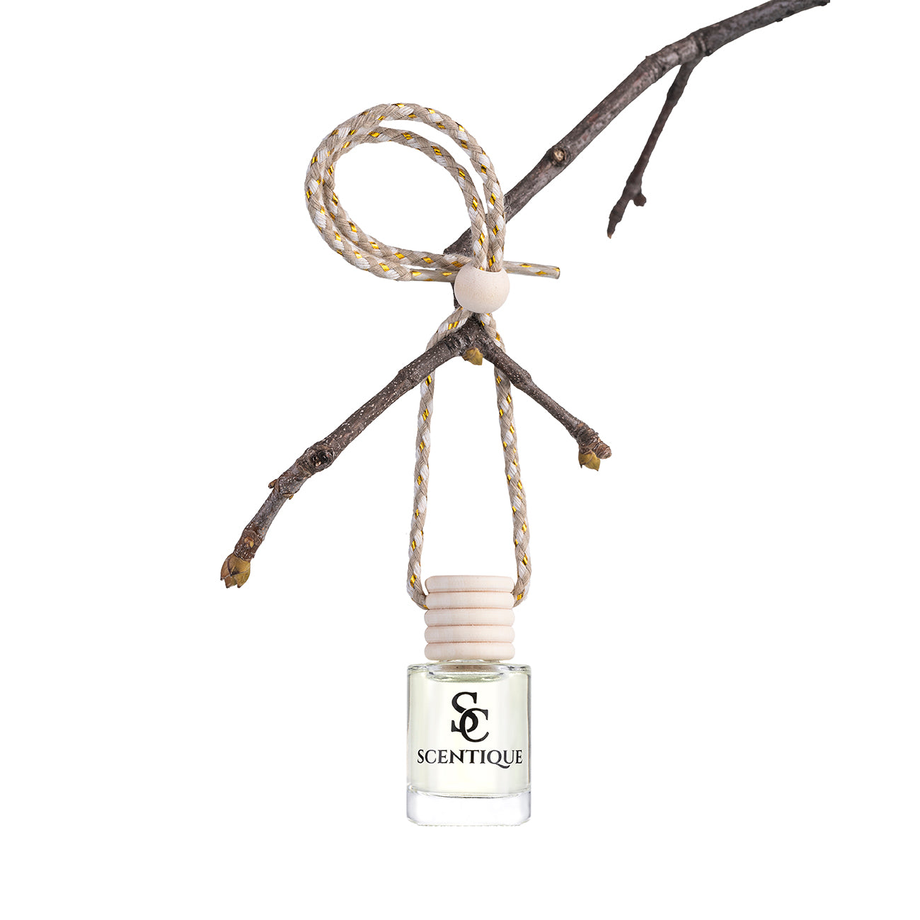 Pumpkin Chai ароматизатор за кола Maison Scentique. Луксозен автомобилен аромат Pumpkin Chai със стъклено шишенце и дървена капачка