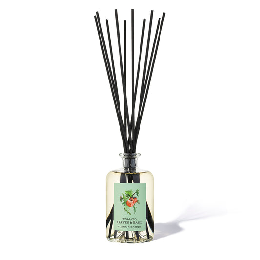 Луксозен ароматизатор за стая TOMATO Leaves Basil 500 ml. Ароматизатор с клечки за дома. Reed Diffuser